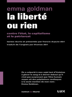 cover image of La liberté ou rien